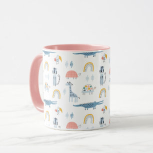 Taza Patrón de diversión animal Doodle