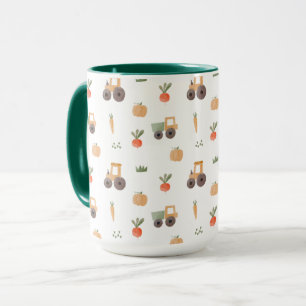 Taza Patrón de diversión de acuarela de jardín de granj