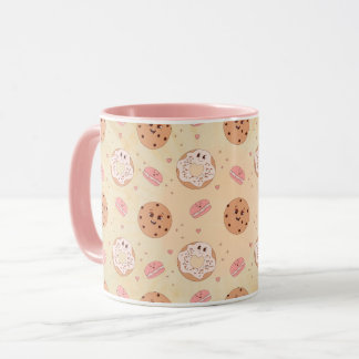 Taza Patrón de Donuts y Galletas Retro