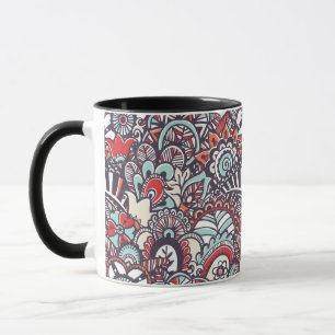Taza Patrón de Doodle de Flor Paisley