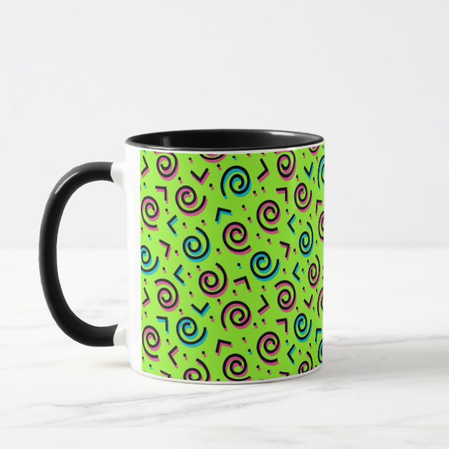 Taza Patrón de Doodle Verde Neon de 80/90 (Izquierda)