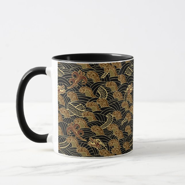 Taza Patrón de dragón marino oriental (Izquierda)