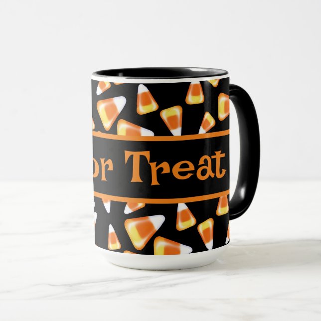 Taza Patrón de dulces de Halloween, dulces divertidos (Anverso derecho)