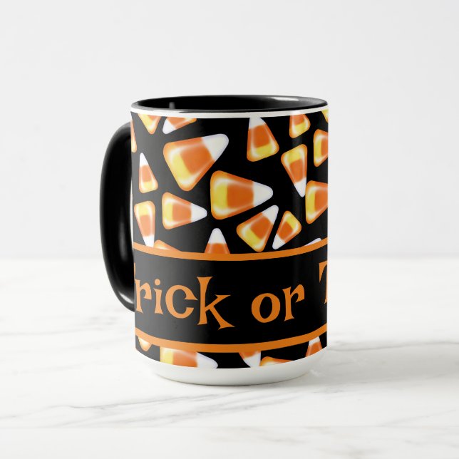 Taza Patrón de dulces de Halloween, dulces divertidos (Anverso izquierdo)