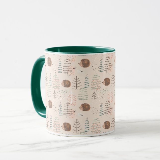 Taza Patrón de edgehog de Cuadros Woodland (Anverso izquierdo)