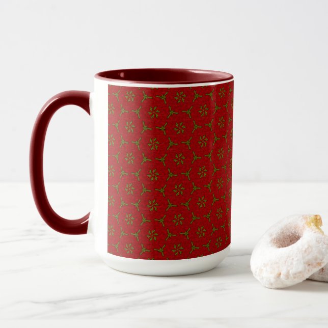 Taza Patrón de encaje de navidades (Con donut)