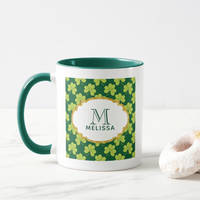 Taza Patrón de enganche verde suave con marco flojo (Con donut)