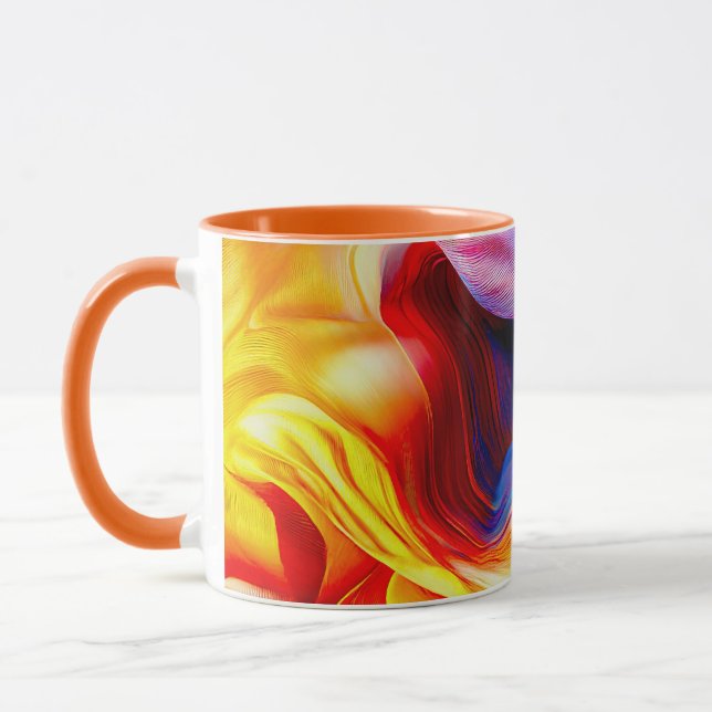 Taza Patrón de entrelazado de color naranja (Izquierda)