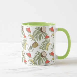 Taza Patrón de esbozo de fruta tropical