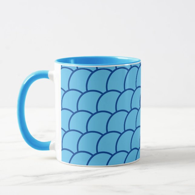 Taza Patrón de escala de peces azules (Izquierda)