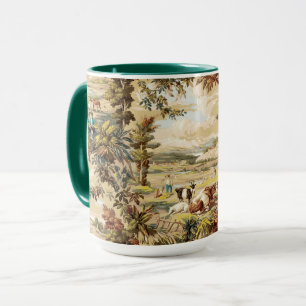 Taza Patrón de escena pastoral de granja de la era vict