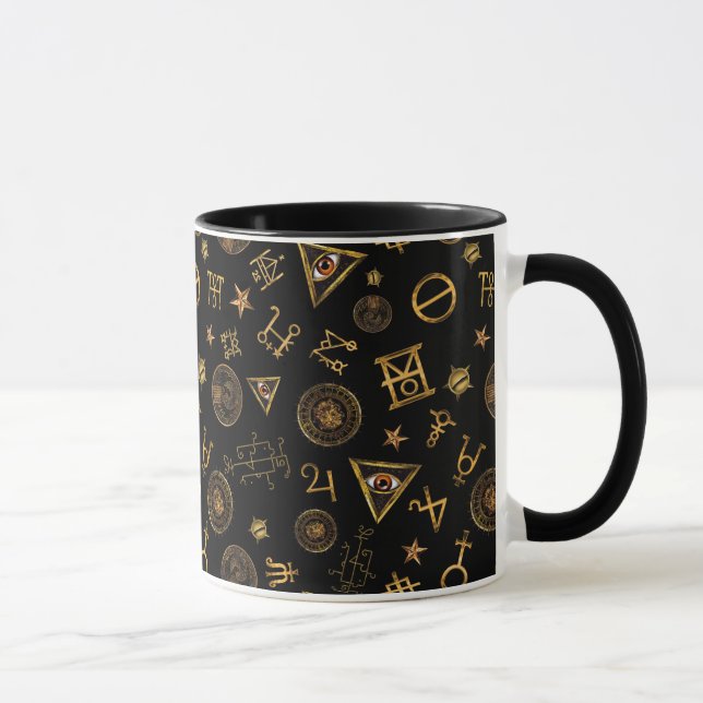 Taza Patrón De Escudos Y Símbolos Mágicos De MACUSA™ (Derecha)