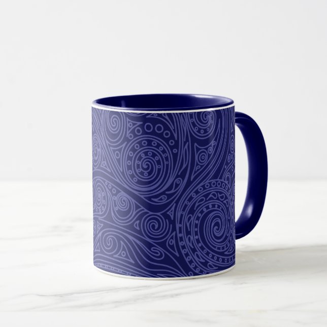 Taza Patrón de espiral violeta y lavanda (Anverso derecho)