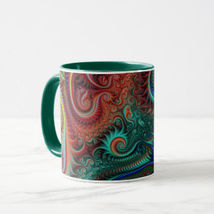 Taza Patrón de espirales coloridas abstractas