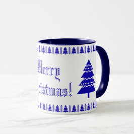 Taza Patrón de estrellas de árbol de navidad moderno az
