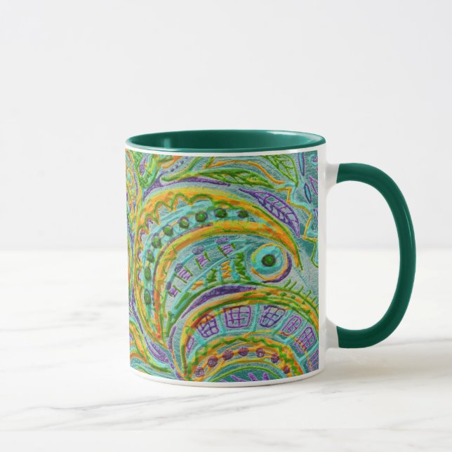 Taza Patrón de fantasía de arte folclórico (Derecha)