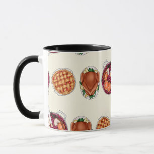 Taza Patrón de fiesta de Acción de Gracias - Turquía, p