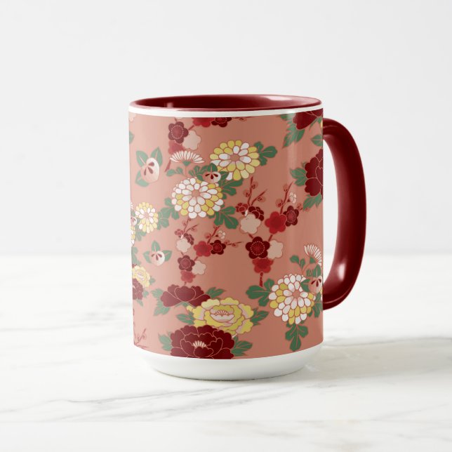 Taza patrón de flor de día valentino (Anverso derecho)