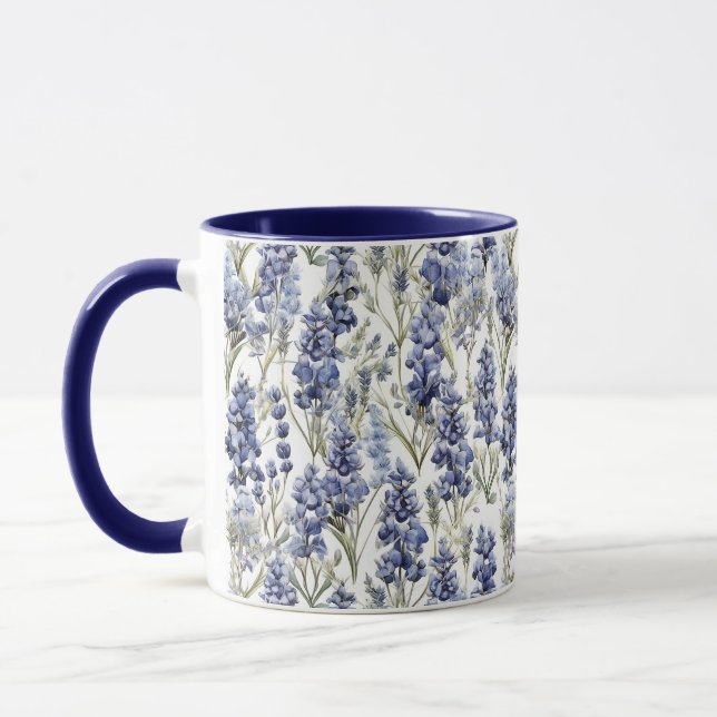 Taza Patrón de Flor Silvestre Bluebonnet, Flor Estatal  (Izquierda)