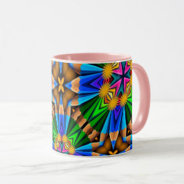 Taza Patrón de flores abstractas únicas