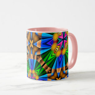 Taza Patrón de flores abstractas únicas