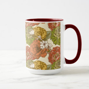 Taza Patrón de flores de jardín