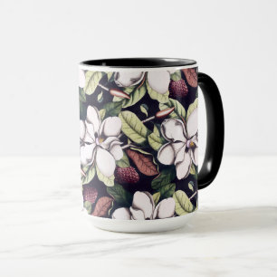 Taza Patrón de flores de magnolia
