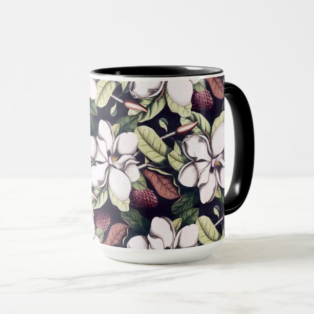 Taza Patrón de flores de magnolia (Anverso derecho)