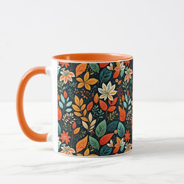 Taza Patrón de flores exóticas florales (Izquierda)