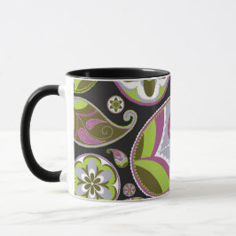 Taza Patrón de flores púrpura