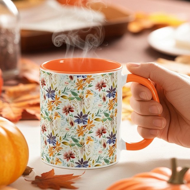 Taza Patrón de flores silvestres de otoño (Subido por el creador)