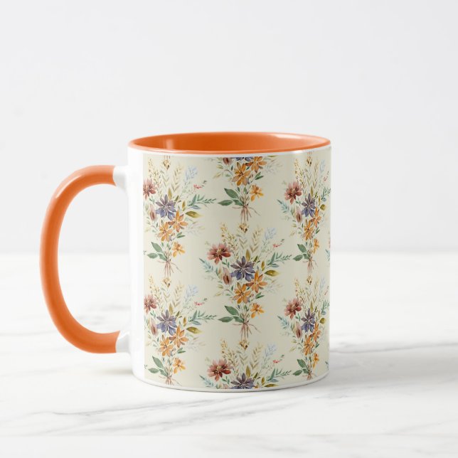 Taza Patrón de flores silvestres de otoño (Izquierda)