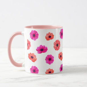 Taza Patrón de flores tropicales de primavera 3D colori