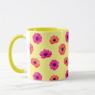 Taza Patrón de flores tropicales de primavera 3D colori