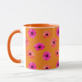 Taza Patrón de flores tropicales de primavera 3D de col