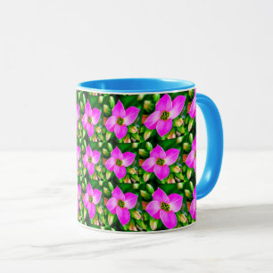 Taza Patrón de flores tropicales rosadas