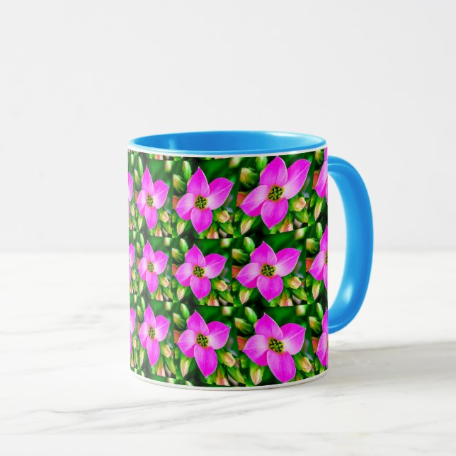 Taza Patrón de flores tropicales rosadas (Anverso derecho)