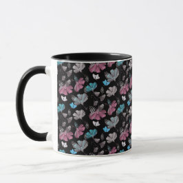 Taza Patrón de flores y mariposas