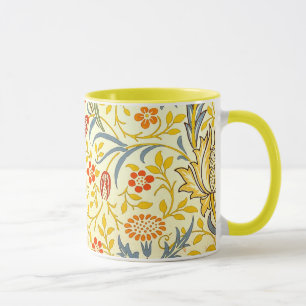 Taza Patrón de fondo de escritorio floral de William M