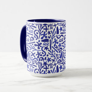 Taza Patrón de formas azules