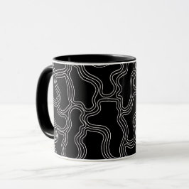 TAZA PATRÓN DE FORMAS DE LÍNEA BLANCA
