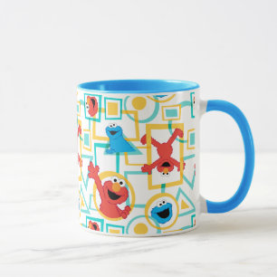 Taza Patrón de formas divertidas de Elmo y el Monstruo 