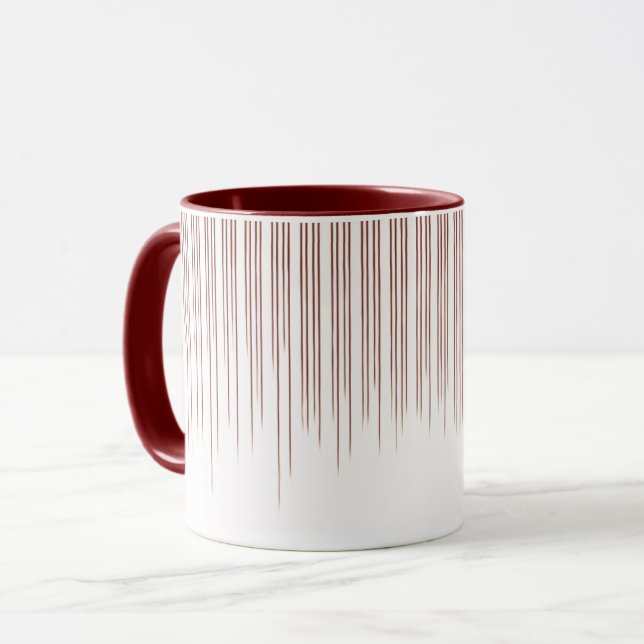 Taza Patrón de franja de café con estilo marrón (Anverso izquierdo)