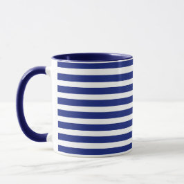 Taza Patrón de franjas blancas azules Costera de Chinoi
