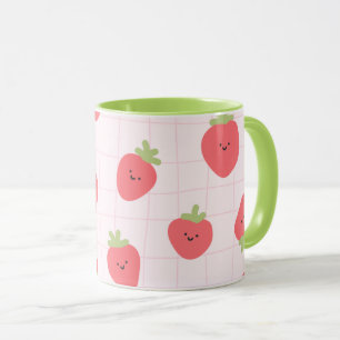 Taza Patrón de Fresa Adorable – Fresa Kawaii