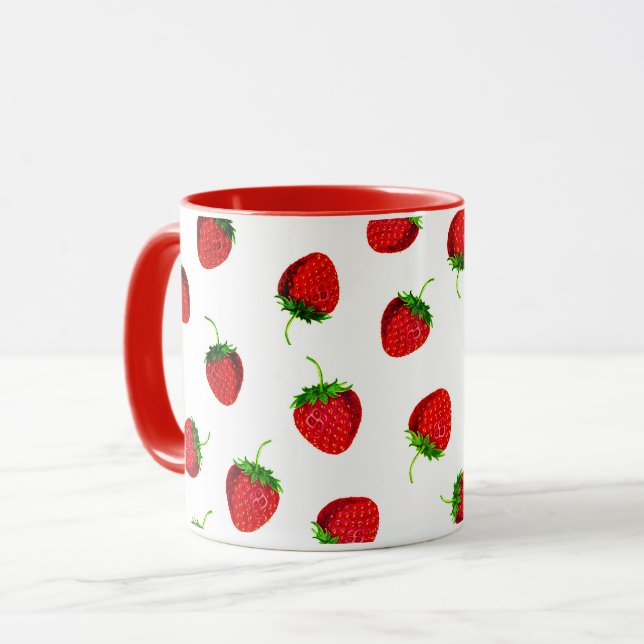 Taza Patrón de fresa de maderas rojas (Anverso izquierdo)