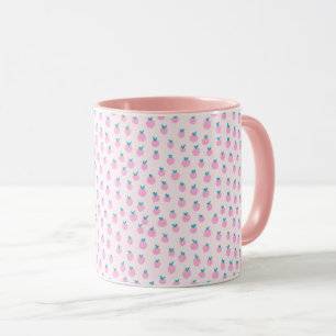 Taza Patrón de Fresa Sin Costuras - Lindo Rosa Pastel 