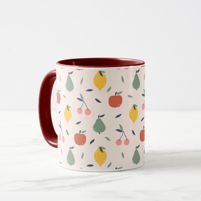 Taza Patrón de frutas de corte (Anverso izquierdo)