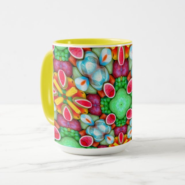 Taza Patrón de frutos coloridos (Anverso izquierdo)