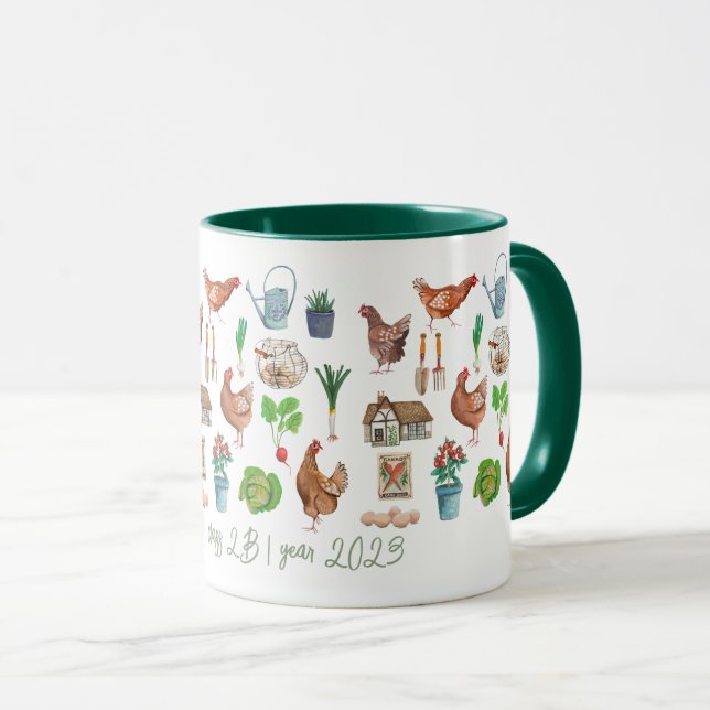 Taza Patrón de galantería de mercado agrícola rústico (Anverso derecho)